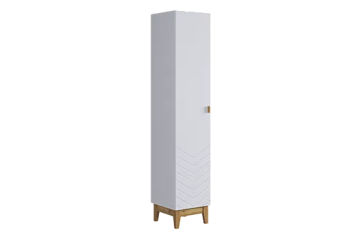 Шкаф однодверный Хюгге (левый) (белое дерево/дуб крафт золотой/белый матовый)