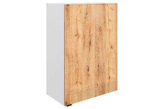 Бариста Шкаф навесной L600 Н900 (1 дв. гл.) (правый) (белый/дуб европейский матовый)