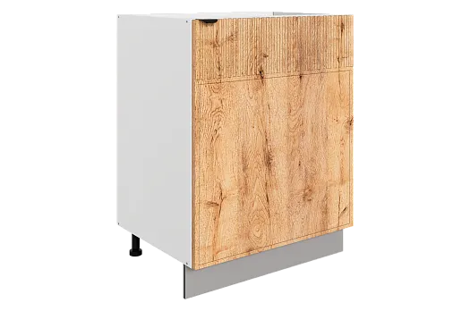 Бариста Шкаф рабочий L600 (1 дв. гл.) (правый) (белый/дуб европейский матовый)