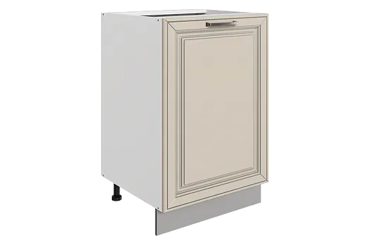 Атланта Шкаф рабочий L500 (1 дв. гл.) (эмаль) (белый/сливки патина платина)