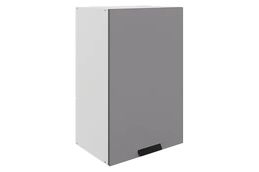 Джаз Шкаф навесной L450 H720 (1 дв. гл.) (эмаль) (белый/серый)