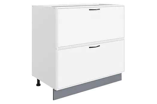 Монако Шкаф рабочий L800 Старт (2 ящ.) (белый/милк матовый)