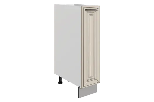 Атланта Шкаф рабочий L200 (1 дв. гл.) (эмаль) (белый/сливки патина платина)