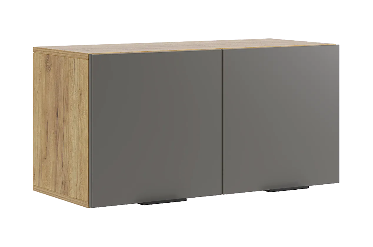 Бери Антресоль двухдверная (дуб крафт золотой/графит)