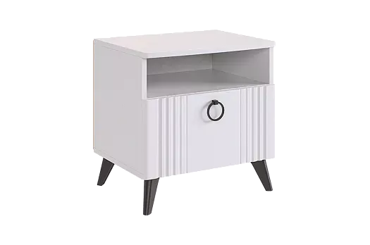 Ева Тумба прикроватная (белое дерево/белый матовый)