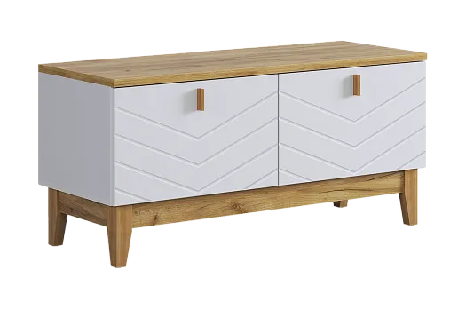 Тумба Хюгге (белое дерево/дуб крафт золотой/белый матовый)