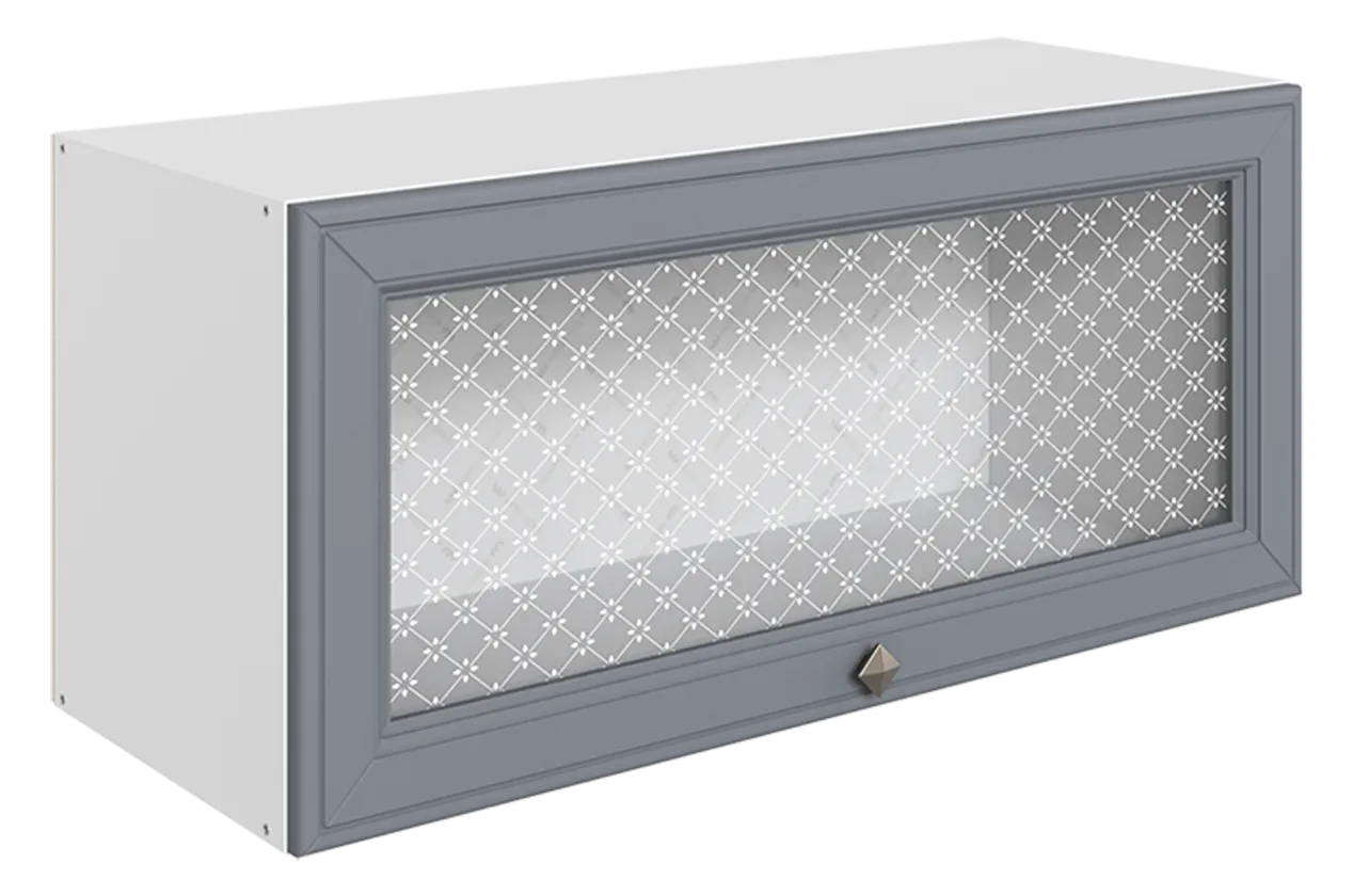 Мишель Шкаф навесной L800 Н360 (1 дв. рам.) (эмаль) (белый/серый)