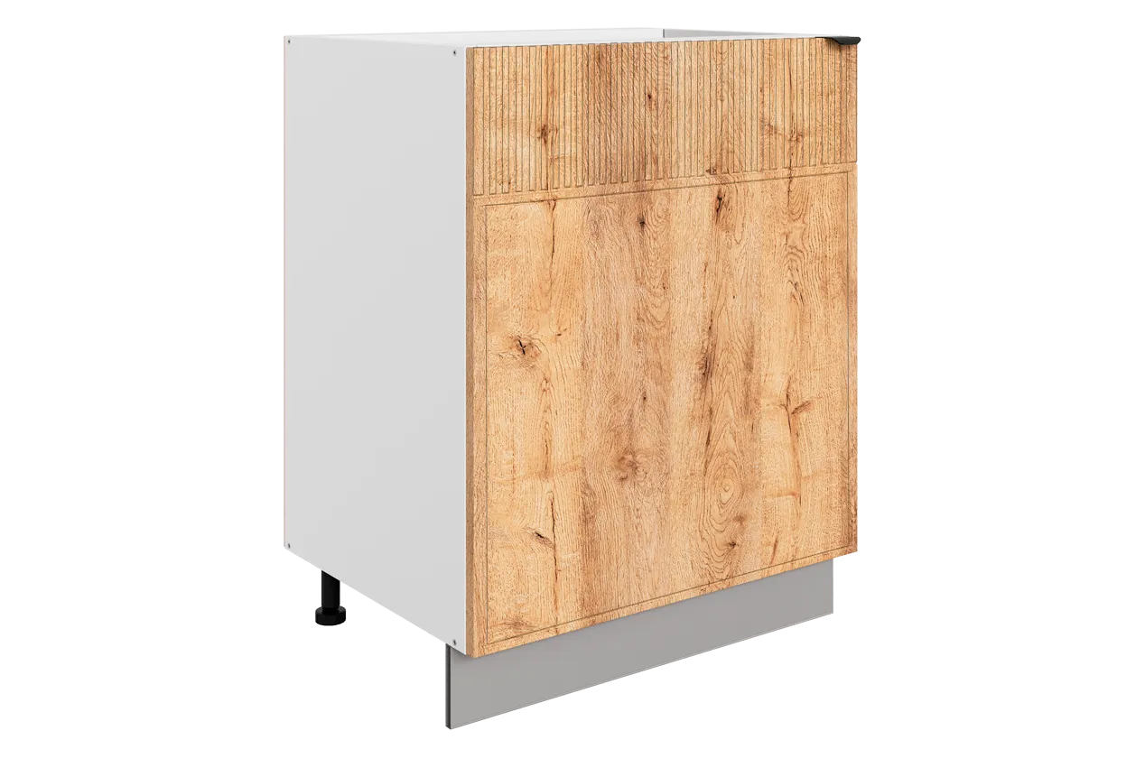 Бариста Шкаф рабочий L600 (1 дв. гл.) (левый) (белый/дуб европейский матовый)
