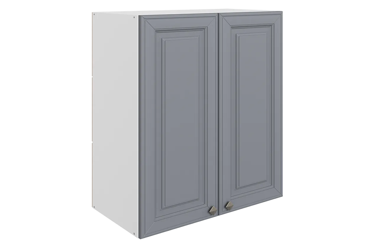 Мишель Шкаф навесной L600 Н720 (2 дв. гл.) (эмаль) (белый/серый)