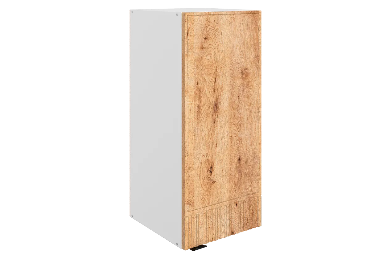 Бариста Шкаф навесной L300 Н720 (1 дв. гл.) (правый) (белый/дуб европейский матовый)