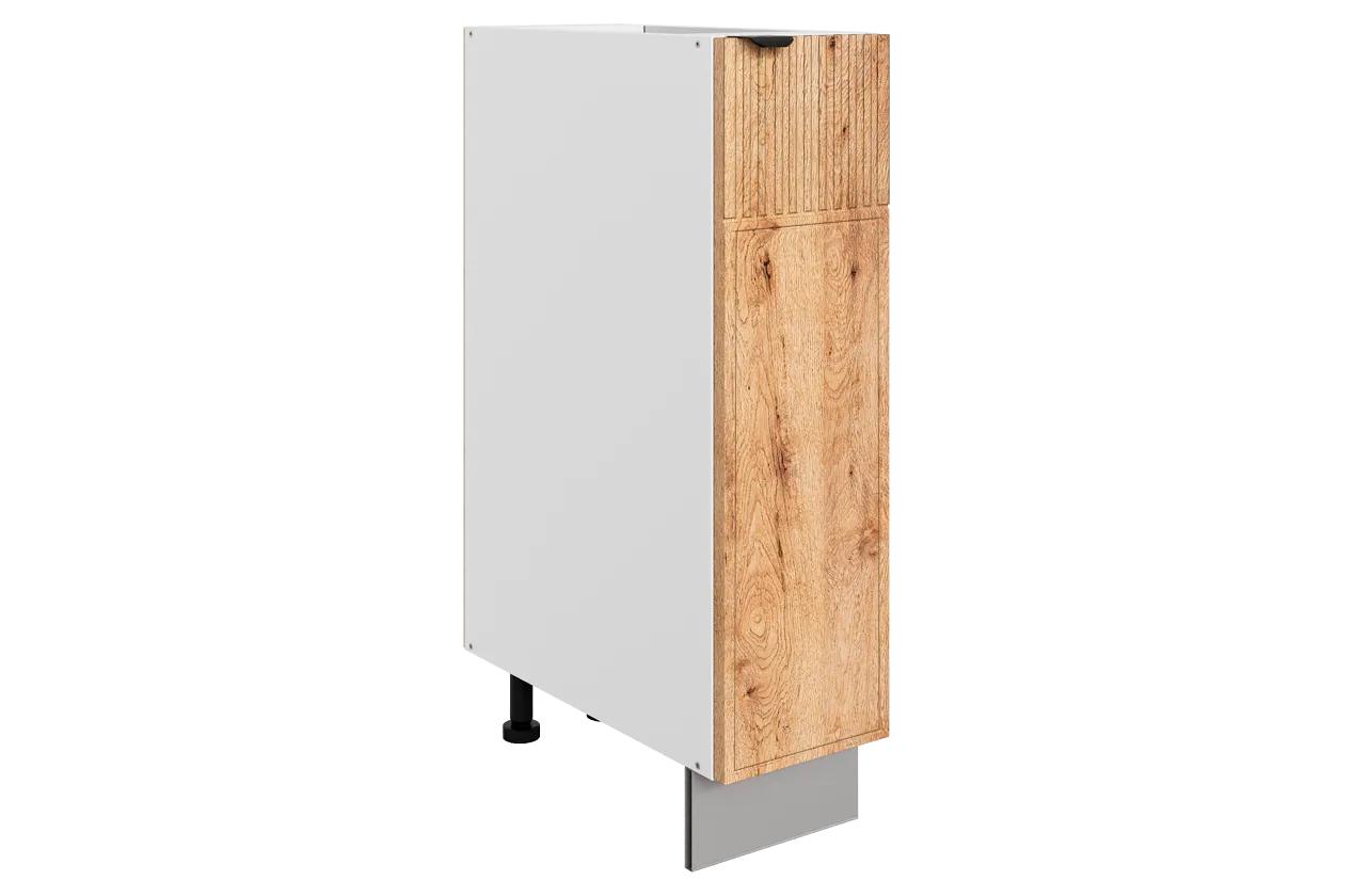 Бариста Шкаф рабочий L200 (1 дв. гл.) (правый) (белый/дуб европейский матовый)