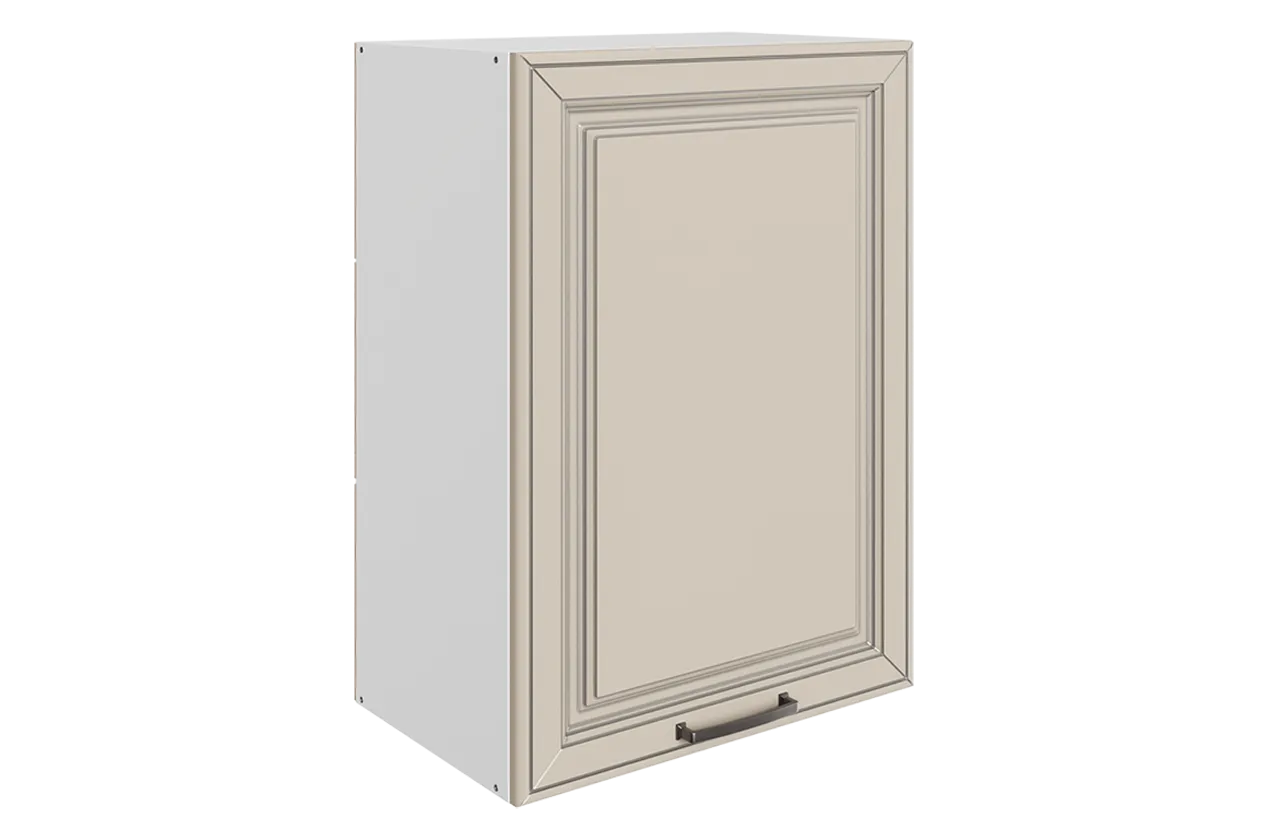 Атланта Шкаф навесной L500 Н720 (1 дв. гл.) (эмаль) (белый/сливки патина платина)