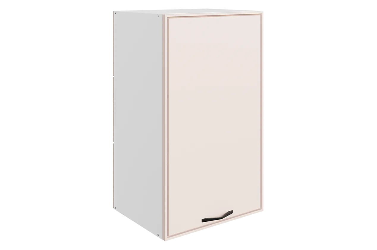 Монако Шкаф навесной L400 Н720 (1 дв. гл.) (белый/айвори матовый)