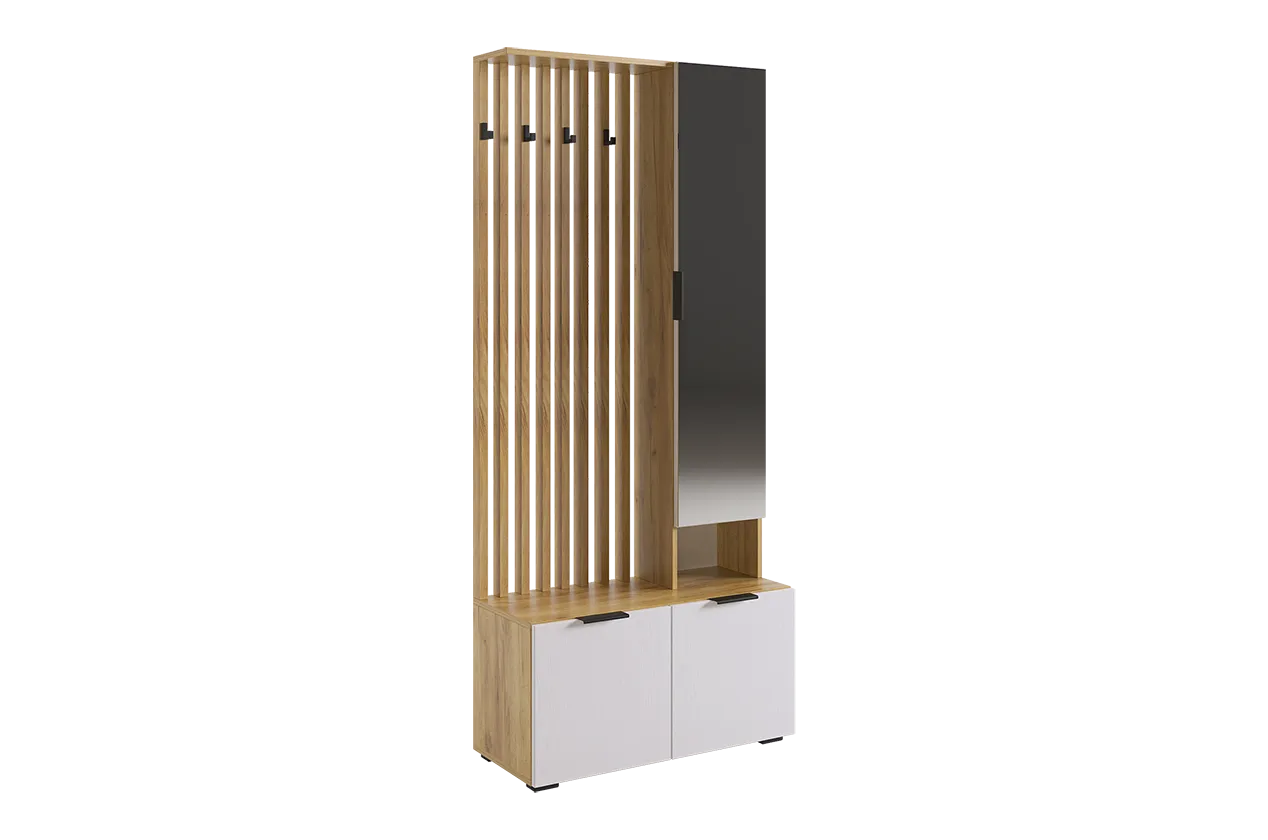 Бери Прихожая (дуб крафт золотой/белое дерево)