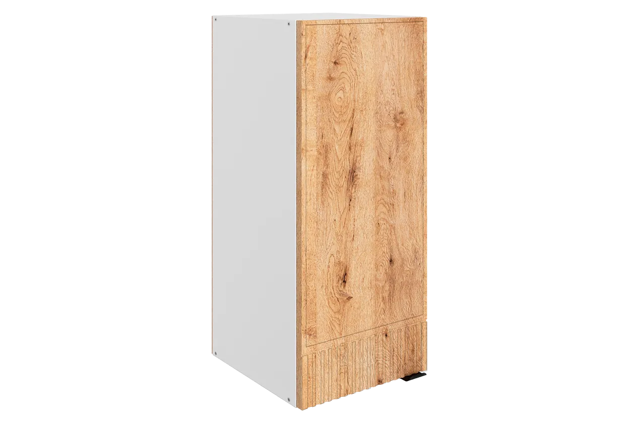 Бариста Шкаф навесной L300 Н720 (1 дв. гл.) (левый) (белый/дуб европейский матовый)