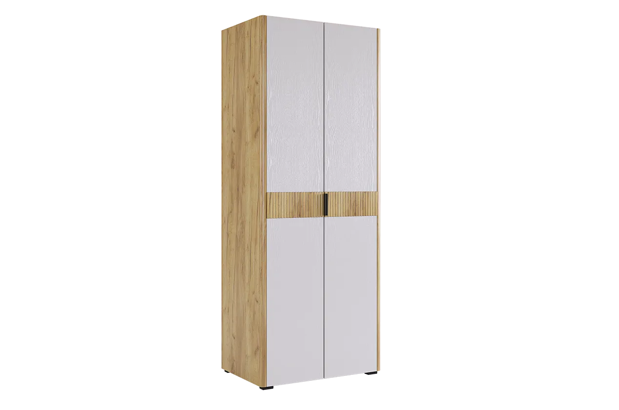 Адам Шкаф двухдверный (дуб крафт золотой/белое дерево)
