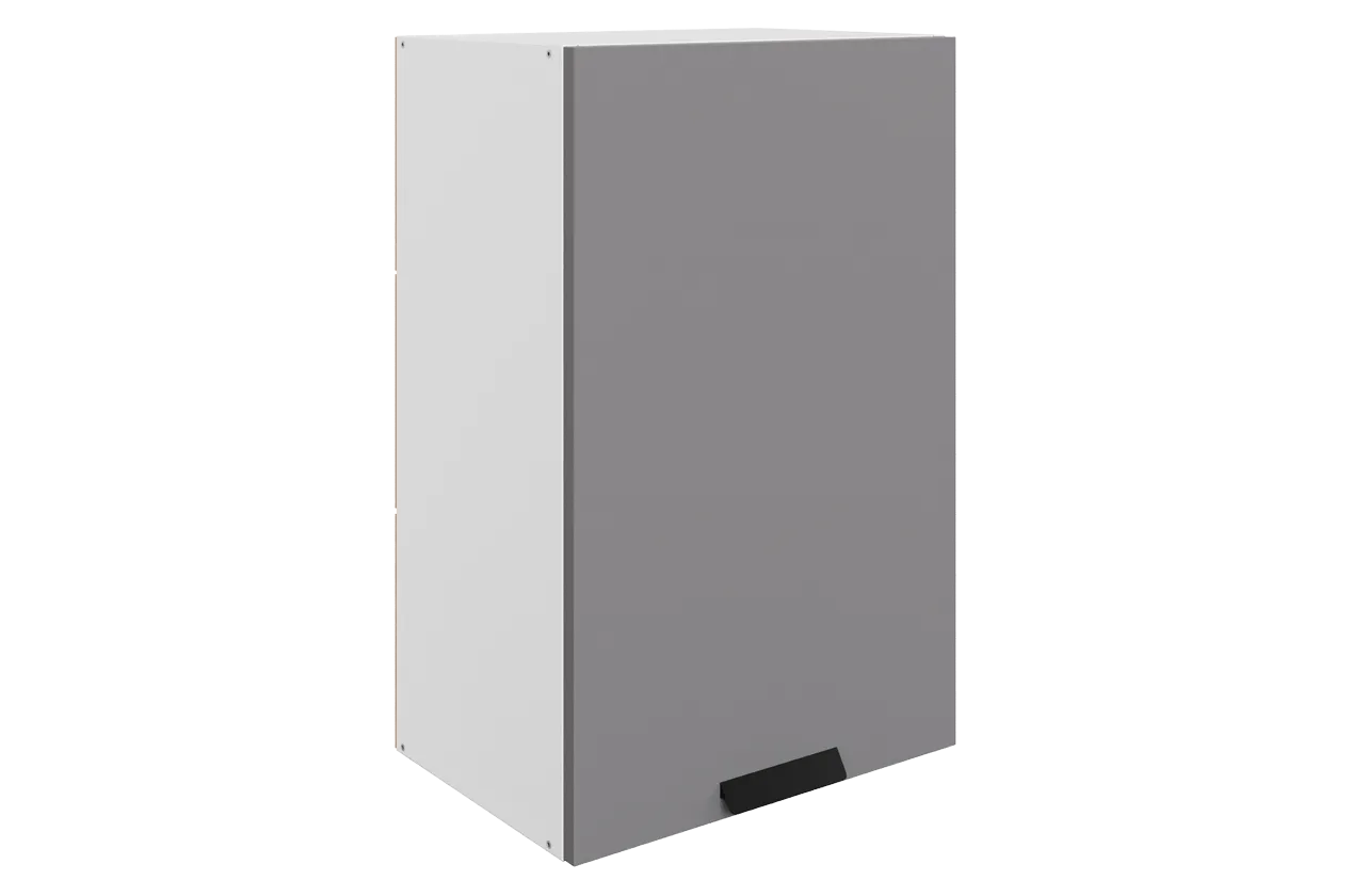 Джаз Шкаф навесной L450 H720 (1 дв. гл.) (эмаль) (белый/серый)