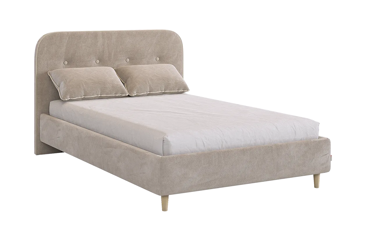 Кровать с основанием Лео 120х200 см (латте (велюр)/капучино (велюр))