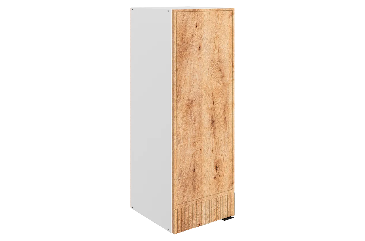 Бариста Шкаф навесной L300 Н900 (1 дв. гл.) (левый) (белый/дуб европейский матовый)