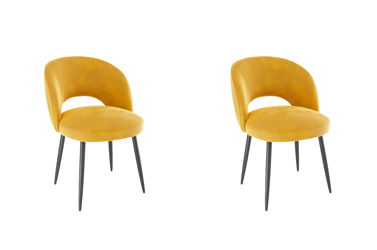 Набор стульев Моли (2 шт.) (желтый (велюр)/черный)