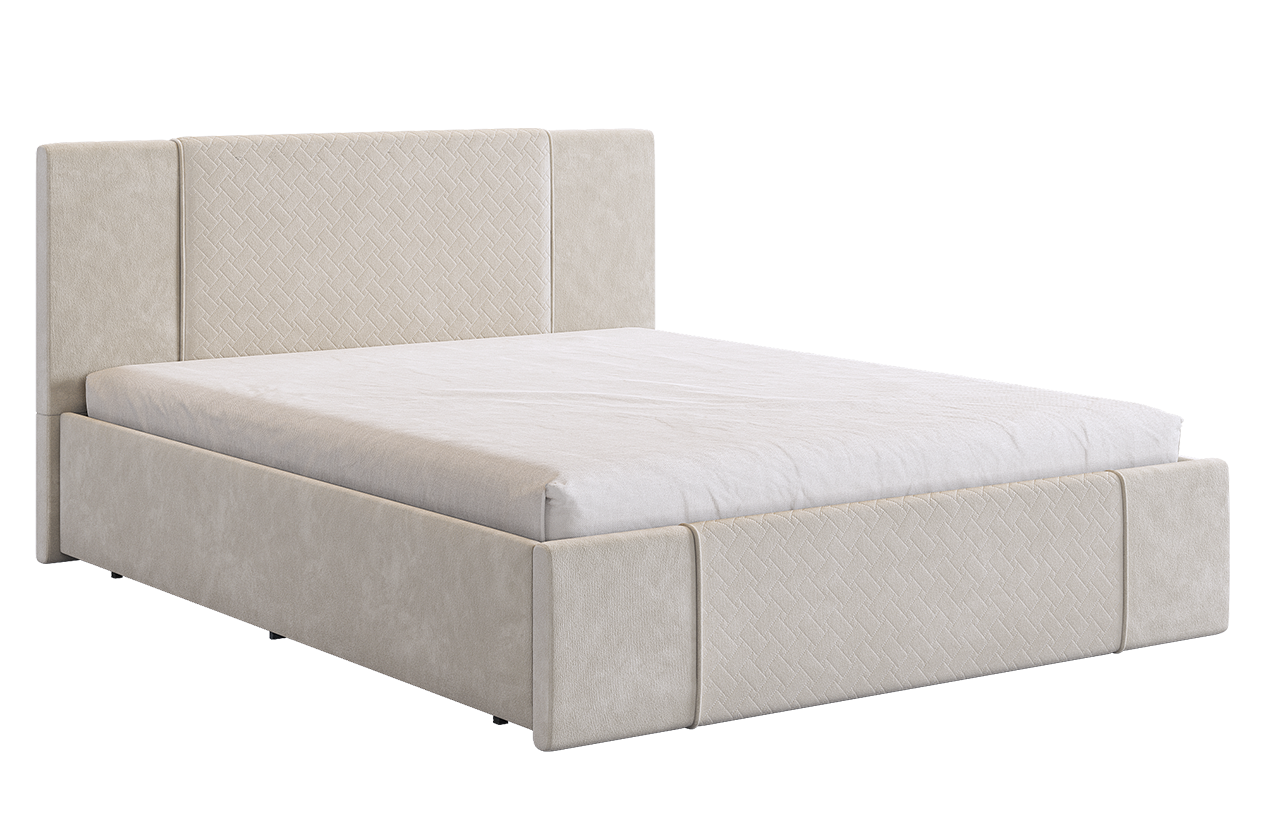 Кровать с основанием Хлоя 160х200 см (крем (велюр))