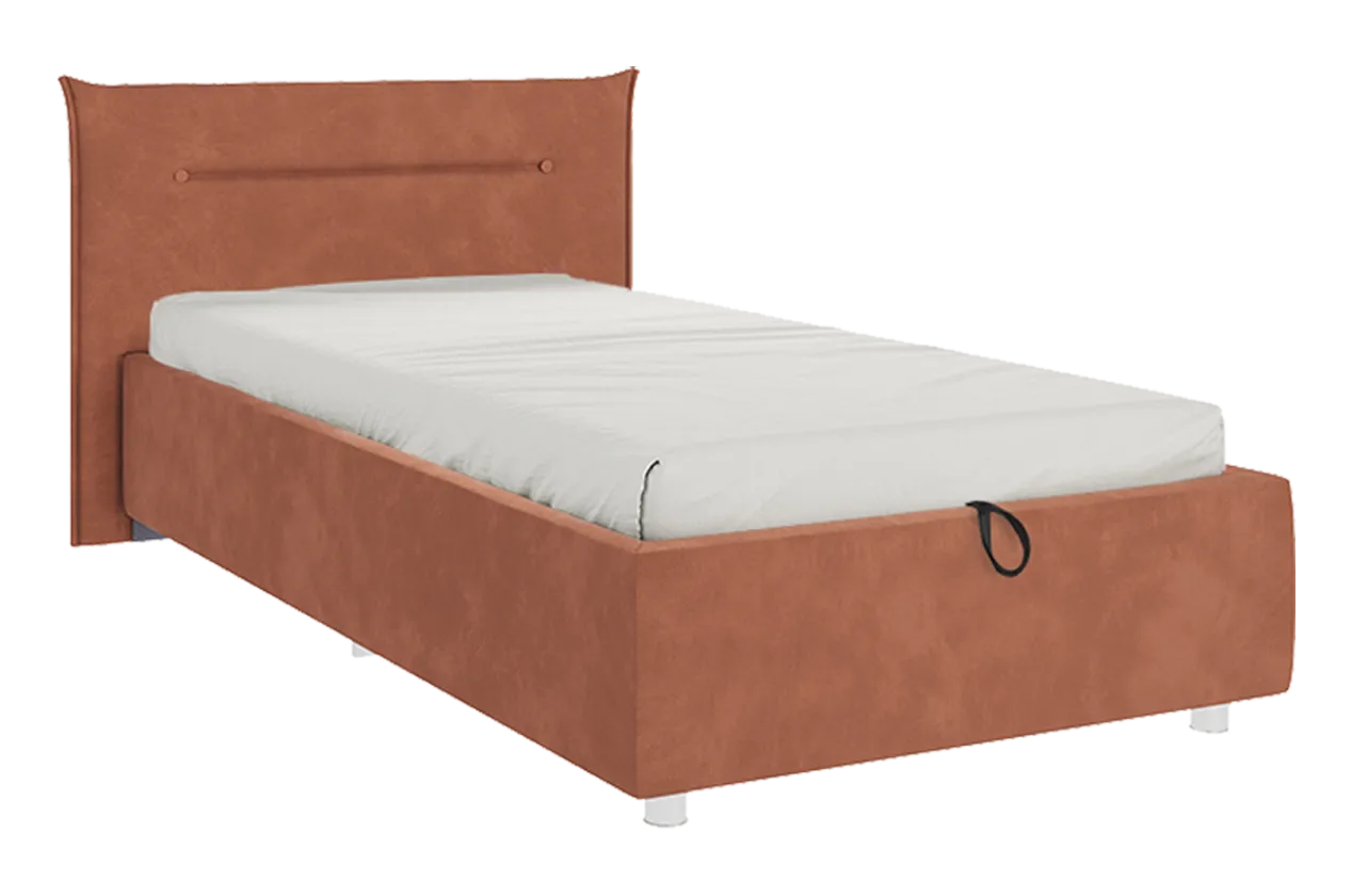 Кровать с подъемным механизмом Альба 90х200 см (персик (велюр))