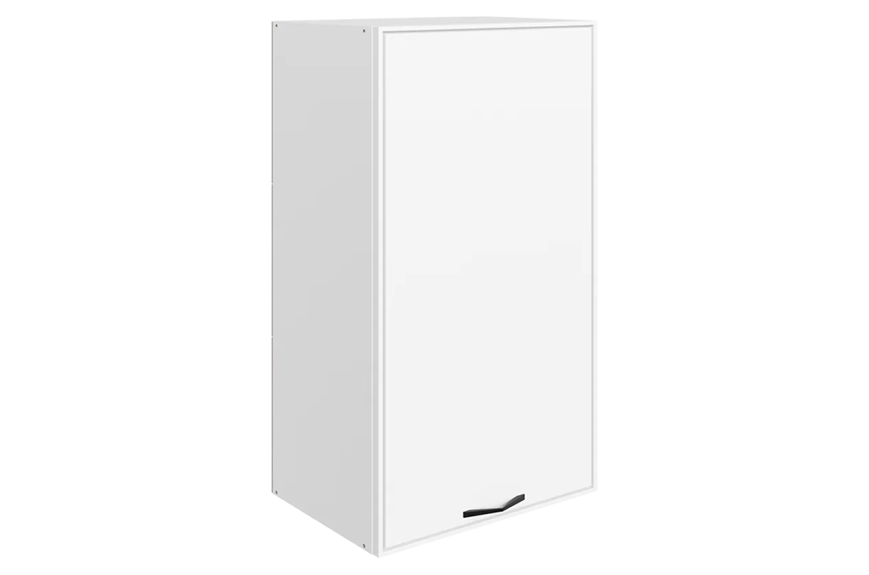 Монако Шкаф навесной L450 Н900 (1 дв. гл.) (белый/милк матовый)
