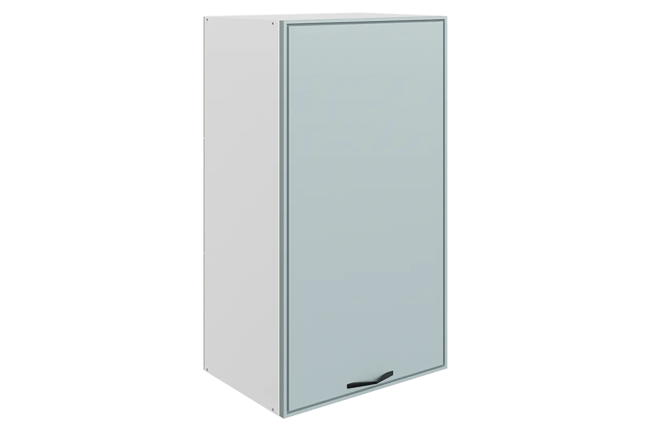 Монако Шкаф навесной L450 Н900 (1 дв. гл.) (белый/сизый матовый)