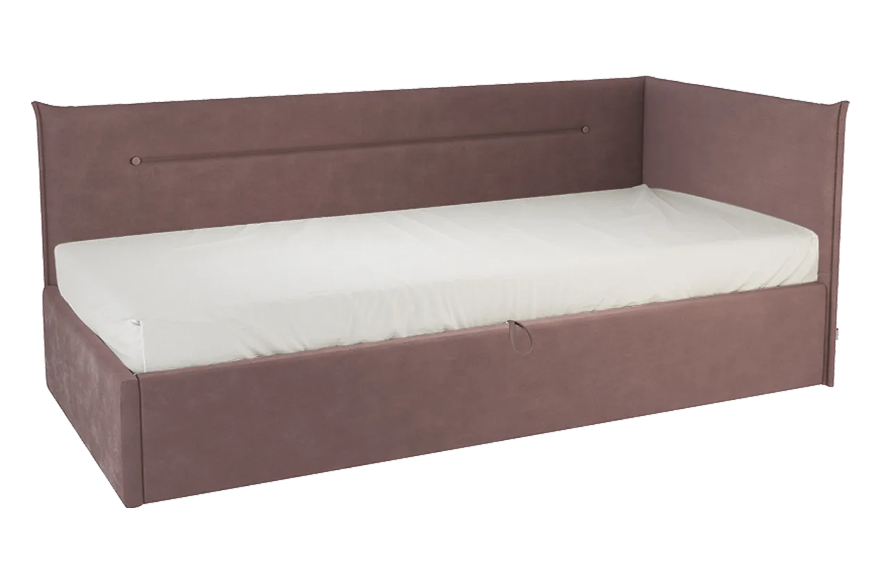 Кровать с подъемным механизмом Альба (Тахта) 90х200 см (пудра (велюр))