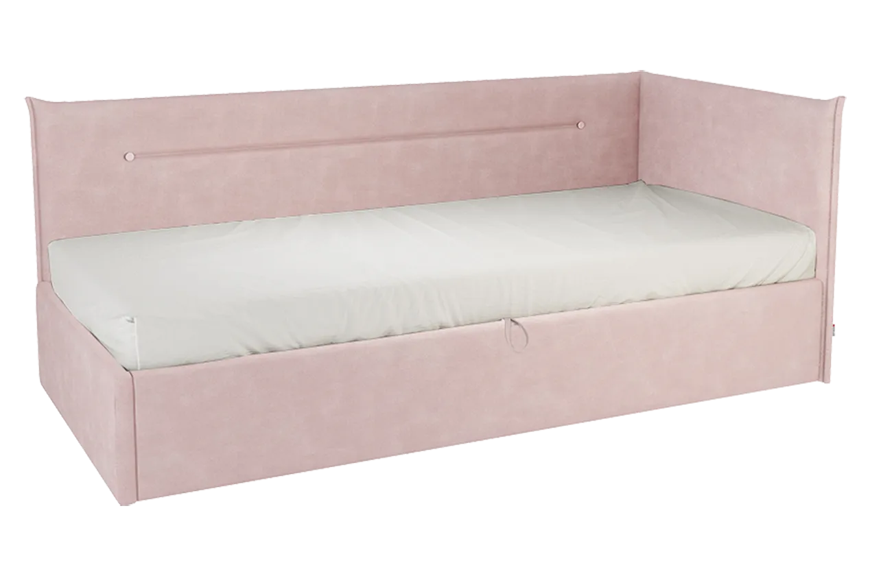Кровать с подъемным механизмом Альба (Тахта) 90х200 см (нежно-розовый (велюр))