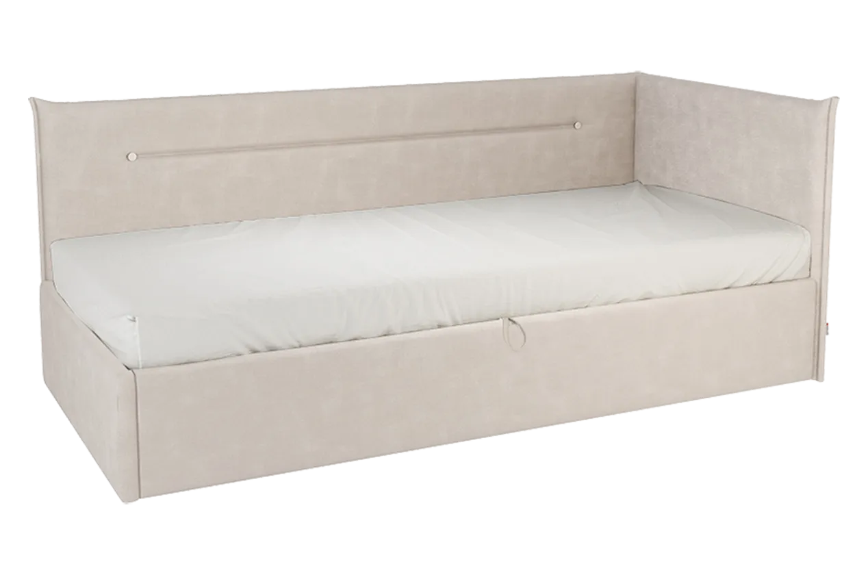 Кровать с подъемным механизмом Альба (Тахта) 90х200 см (крем (велюр))