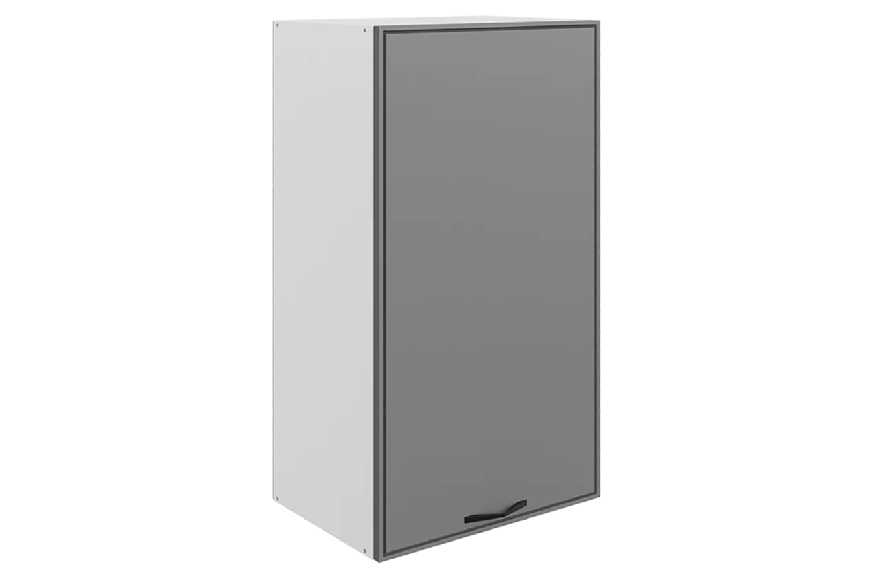 Монако Шкаф навесной L450 Н900 (1 дв. гл.) (белый/графит матовый)